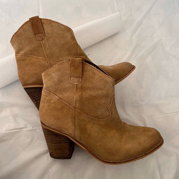 Matisse Boots Size 8 Bess Tan Leather Stack Heel Cowgirl - Picture 11 of 12